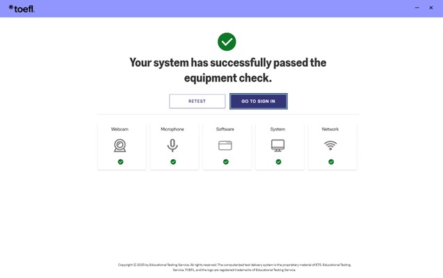 Equipment check pass