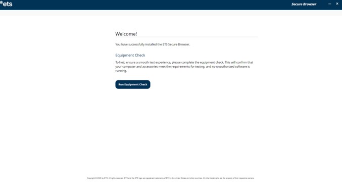 Welcome screen