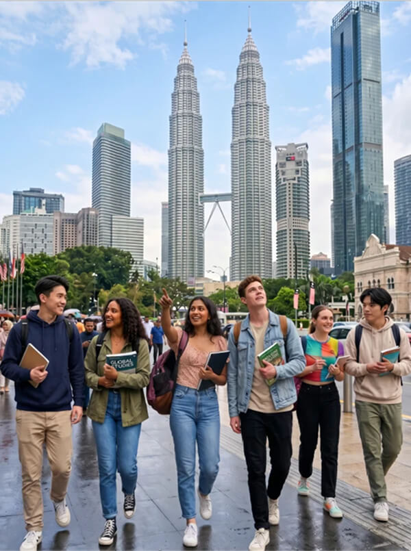 Students walking